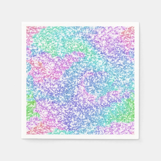 Regnbågsglitter Pappersservett (Framsidan)