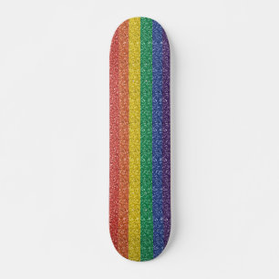 Regnbågsglitter Utseende Pride Kul Mini Skateboard Bräda 18,5 Cm