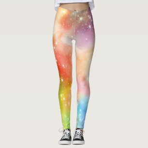 Regnbågsglittergalax Leggings