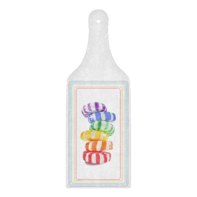 REGNBÅGSGODIS Glasskärbräda Paddle (Framsidan)