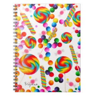 Regnbågsgodis Söt Anpassad Candyland Journal Anteckningsbok