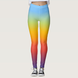 Regnbågsgradient Färgglada Ombre Atletiska Leggings