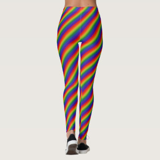 Regnbågsgradientrandig Leggings