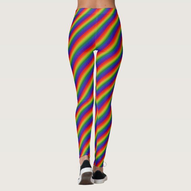 Regnbågsgradientrandig Leggings (Baksida)