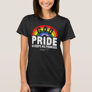 Regnbågsgud Stolt Han Håller Sina Löften Genesis 9 T Shirt