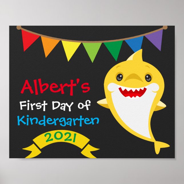 Regnbågshaj Första Skoldagen Krittafla  Poster (Framsidan)