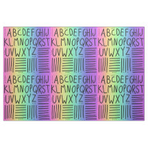 Regnbågshandskriven ABCs Fabric
