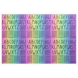 Regnbågshandskriven ABCs Fabric Tyg