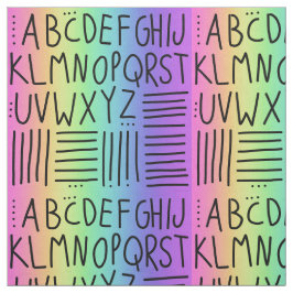 Regnbågshandskriven ABCs Fabric Tyg