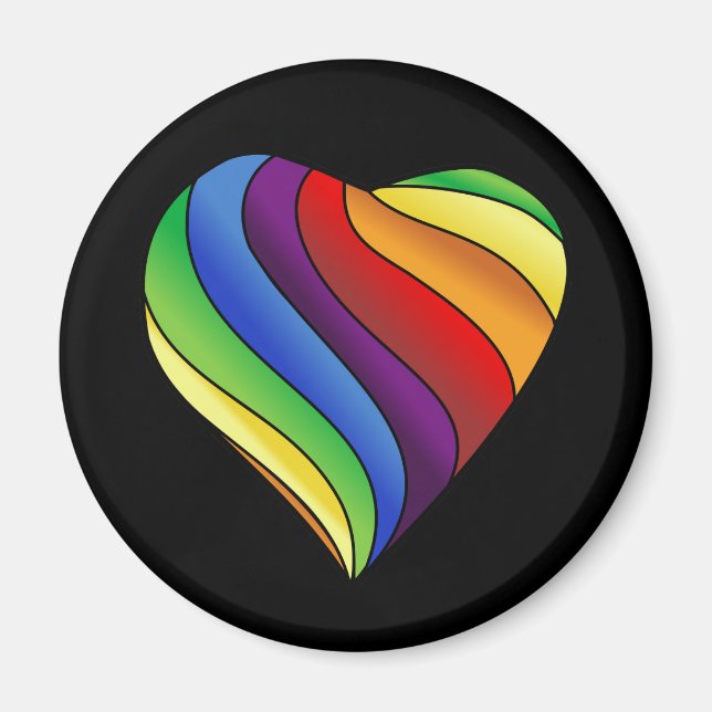 regnbågshjärta magnet (Framsidan)