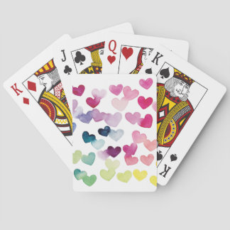 Regnbågshjärtan pride kärlek färglös vattenfärg casinokort