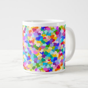Regnbågshjärtkonfetti Jumbo Mugg