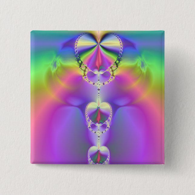 Regnbågshögar, fyrkantiga knapp (Framsida)
