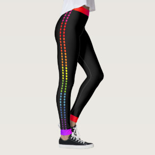 Regnbågsidepunkter / Trimma på svart (eller din  Leggings