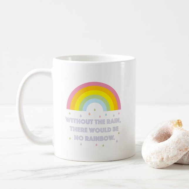 Regnbågsinspiration och motiv citat kaffemugg (Med munk)