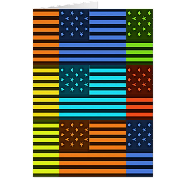Regnbågsinspirerad amerikansk Motif Flagga Design Hälsningskort (Framsidan)