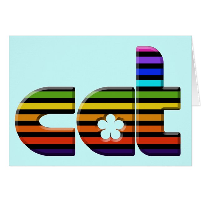 regnbågskatt hälsningskort (Framsidan Horizontal)
