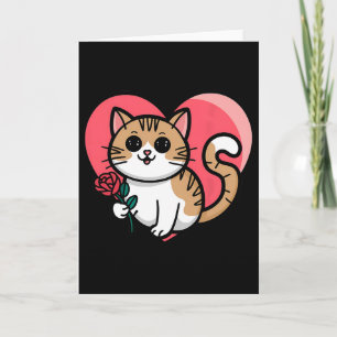 Regnbågskatt som kramar hjärta Söt valentin Grafik Kort