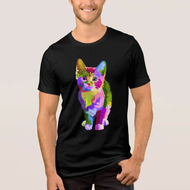 regnbågskatt t-shirt (Framsida)
