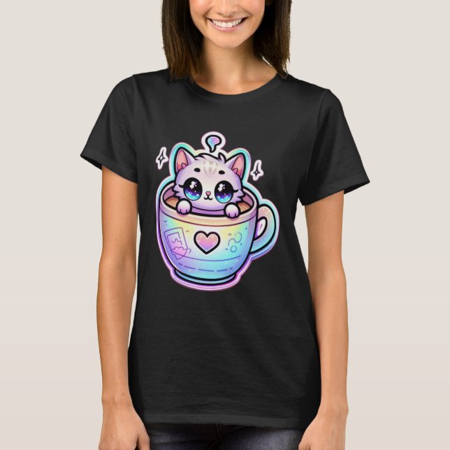 Regnbågskatt  t shirt (Framsida)