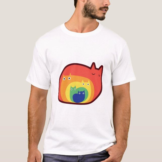 Regnbågskatter  t shirt (Framsida)