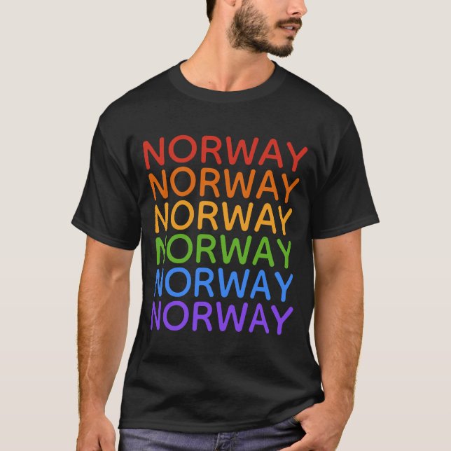 Regnbågskjortor för Norge och jacka T-shirt (Framsida)