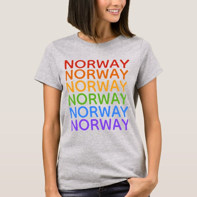 Regnbågskjortor för Norge och jacka Tee (Framsida)