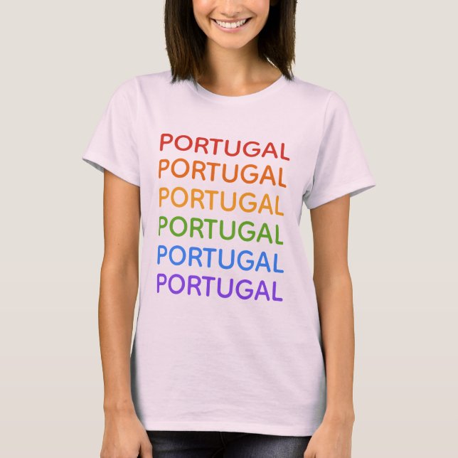 Regnbågskjortor i Portugal och jacka T-shirt (Framsida)