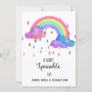 *~* Regnbågsklumpar Regn Sänker Sprinkle-inbjudan Inbjudningar