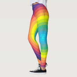 Regnbågskoncentrationscirkel Leggings