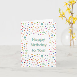 Regnbågskonfetti Watercolor Dots Birthday Card Kort