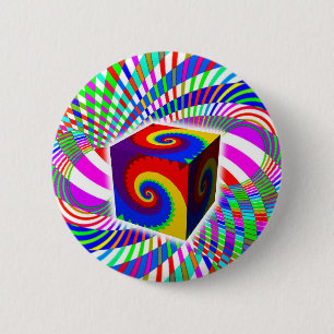 Regnbågskub Spiral Knapp