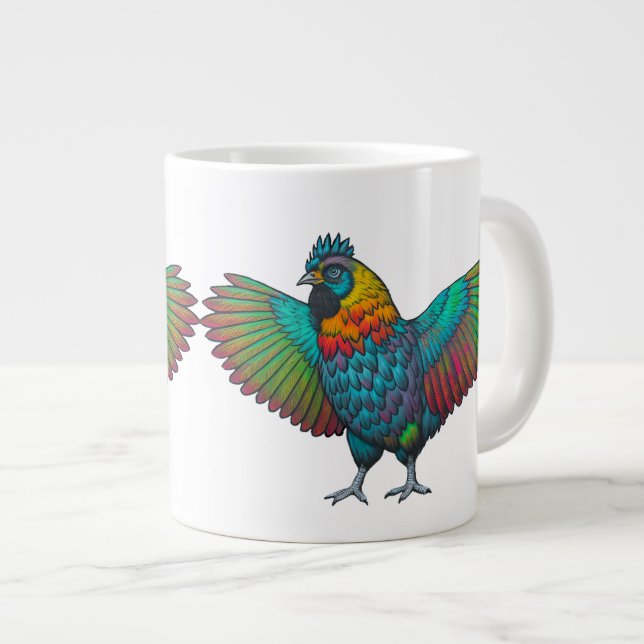 Regnbågskyckling Jumbo Mugg (Framsida höger)