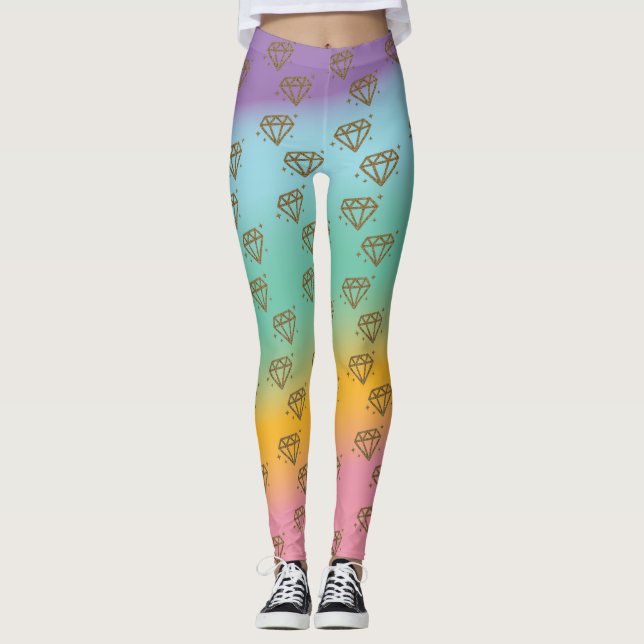 Regnbågslackor med diamant doll leggings (Framsida)