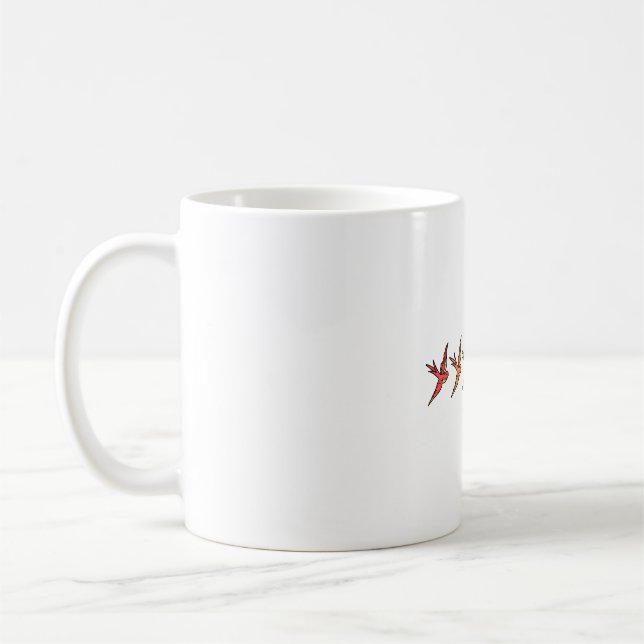 regnbågsladugårdssvalors färgglada fåglar kaffemugg (Vänster)