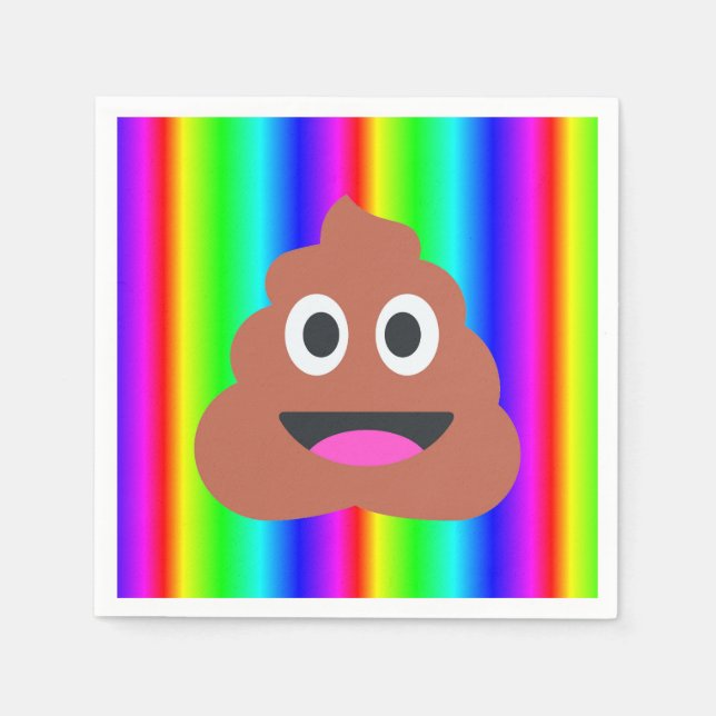 regnbågslampa emoji napkins pappersservett (Framsidan)