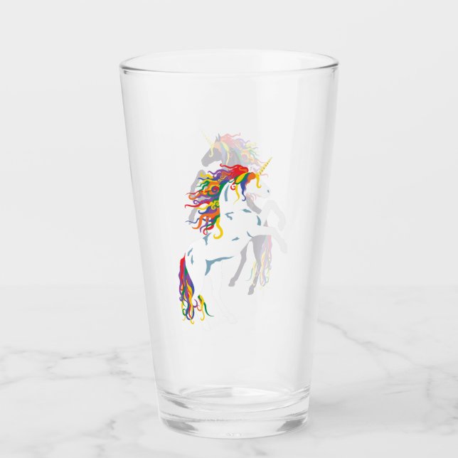Regnbågslangar, svart Unicorn & White Unicorn Glas (Framsida)
