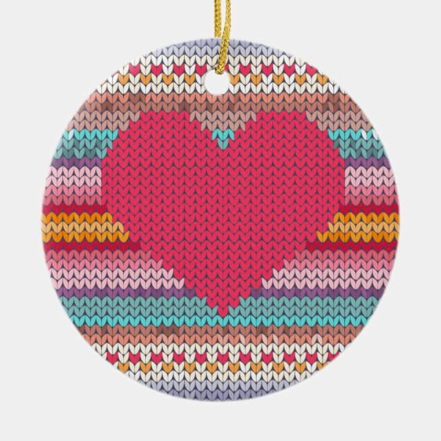 Regnbågsliknande retorik faux woolen sticka valent julgransprydnad keramik (Framsidan)