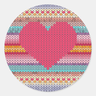 Regnbågsliknande retorik faux woolen sticka valent runt klistermärke