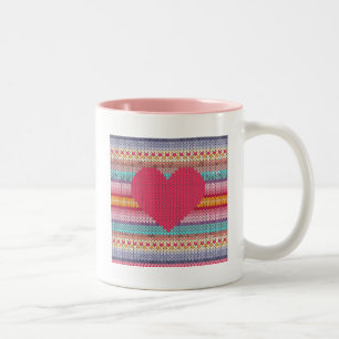 Regnbågsliknande retorik faux woolen sticka valent Två-Tonad mugg