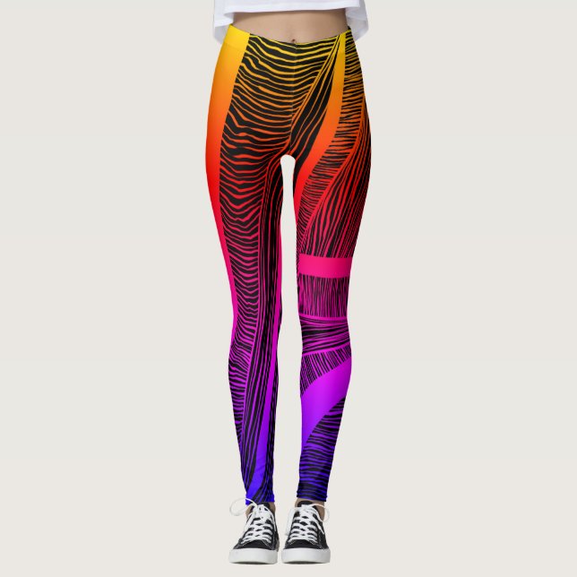Regnbågslingor Leggings (Framsida)