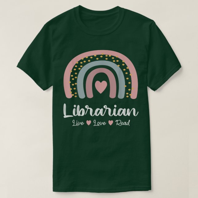 Regnbågsljus Li på bibliotekarierska Bibliotek Squ T Shirt (Design framsida)