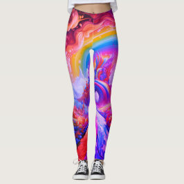 Regnbågsljusa färger på ett par anpassade moderna leggings