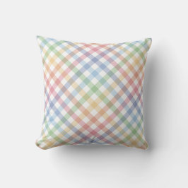 Regnbågslödt söt pastel vår gingham kudde