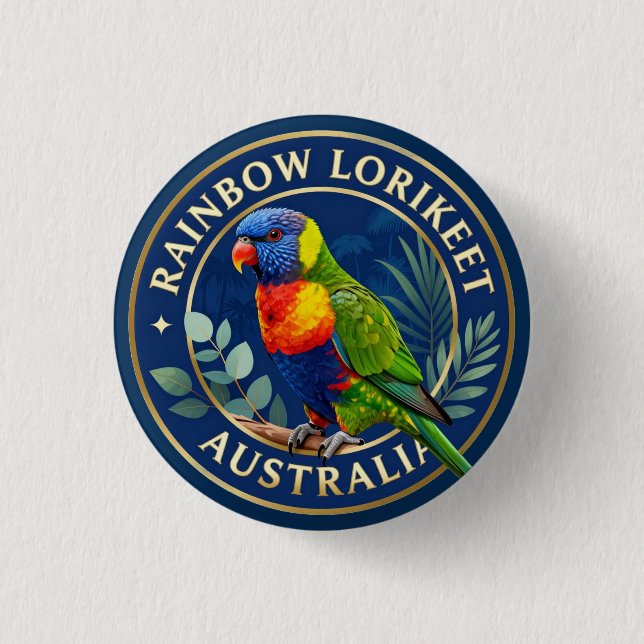 🦜 Regnbågslorikit Australien Tropisk Fågel Knapp (Framsida)