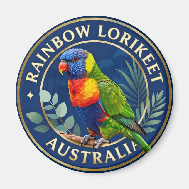 🦜 Regnbågslorikit Australien Tropisk Fågel Magnet (Framsidan)
