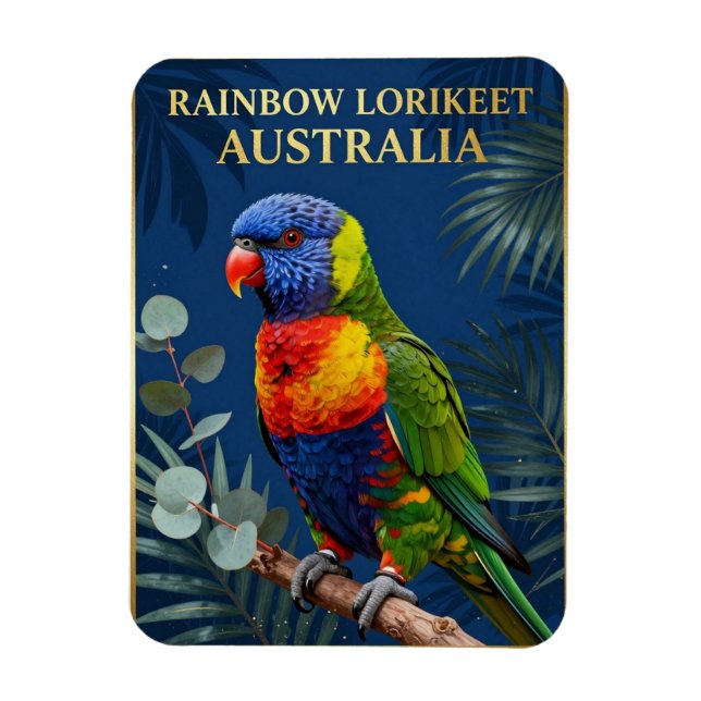 🦜 Regnbågslorikit Australien Tropisk Fågel Magnet (Vertikal)