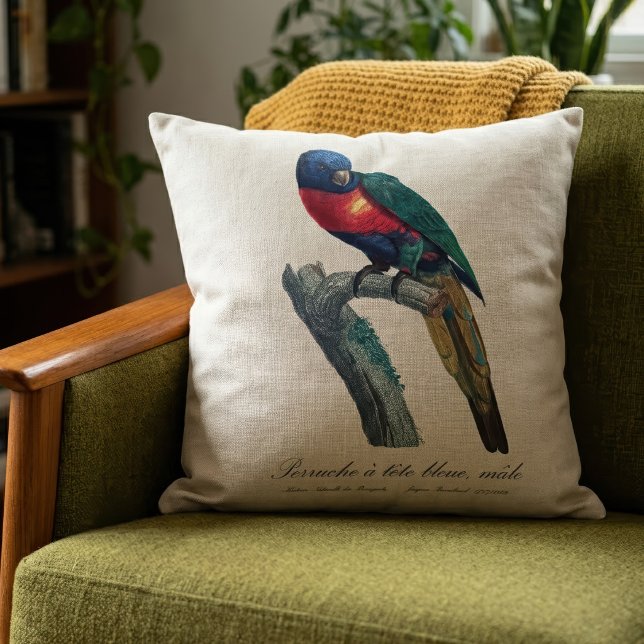 Regnbågslorikit hane, Trichoglossus Moluccanus Kudde (Rainbow Lorikeet Male, Trichoglossus Moluccanus. Throw Pillow)