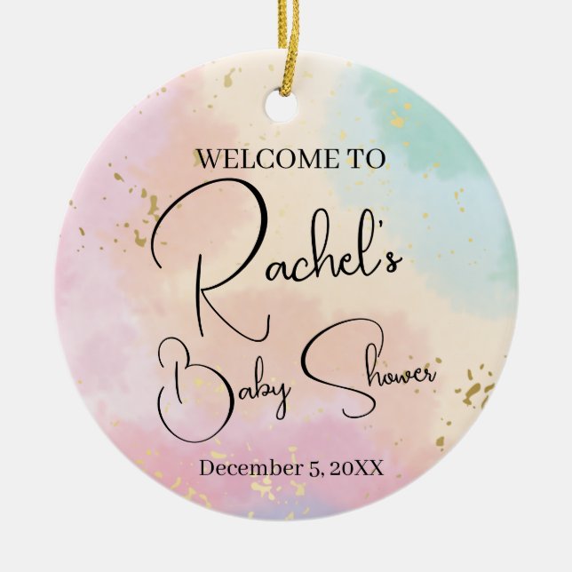 Regnbågslussaren Färgfärgad Anpassningsbar för vat Julgransprydnad Keramik (Framsidan)