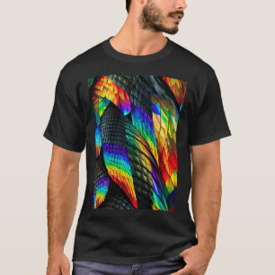 Regnbågslyserande fjäll t shirt